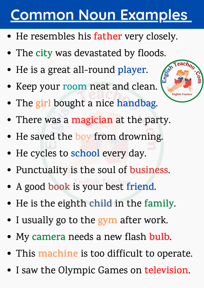 Sentences Of Common Noun EnglishTeachoo