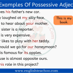 10 Examples Of Possessive Adjective Sentence