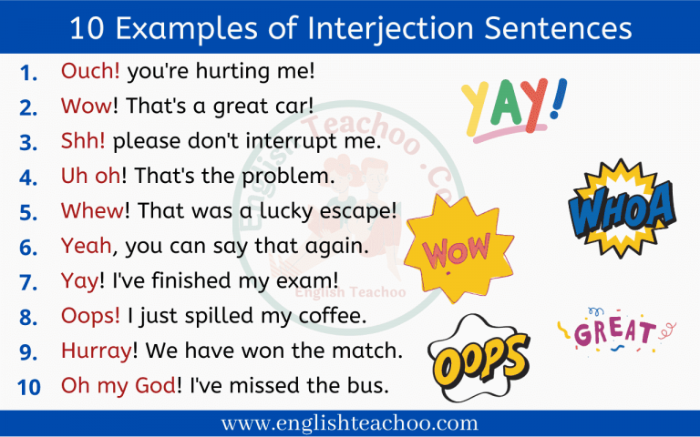 10 Examples of Interjection Sentences
