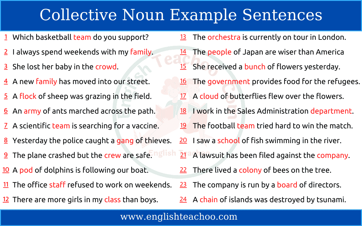 Collective Noun Sentence Examples min