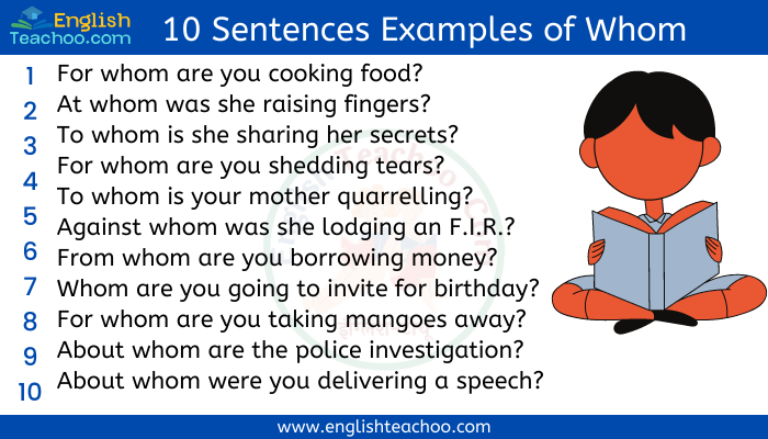 10 Sentences Examples of Whom