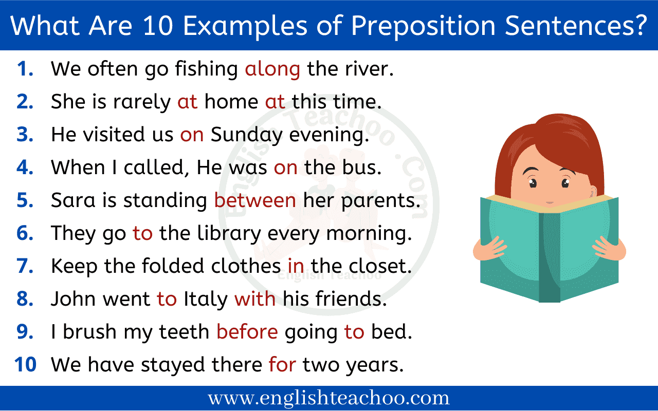 What Are 10 Examples of Preposition Sentences