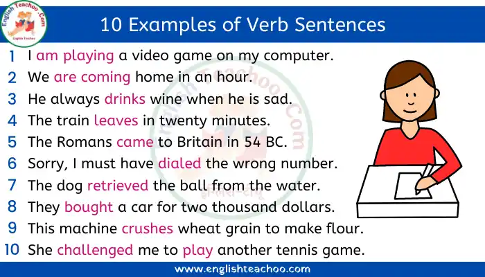 What Are 10 Examples of Verb Sentences