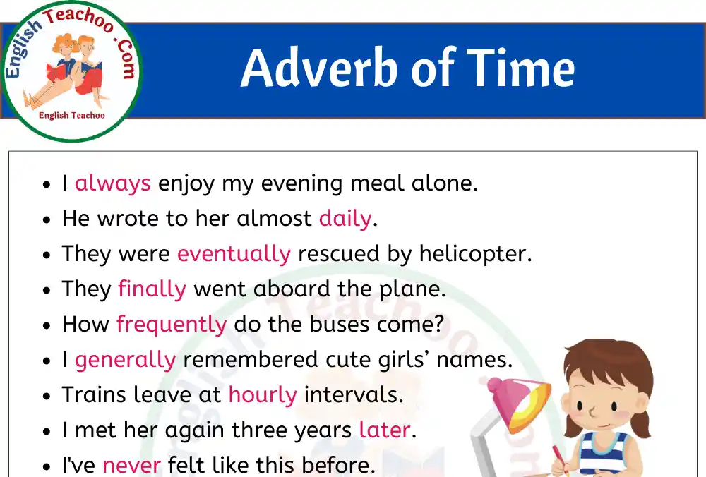 Adverb of Time Examples Sentences