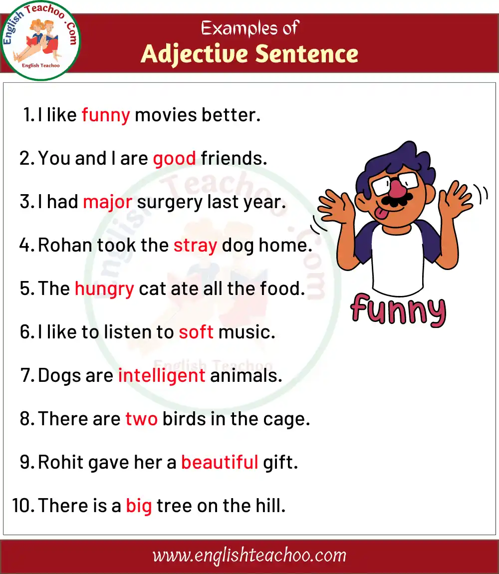 10 Examples of Adjectives In Sentences - Adjective Sentence Examples
