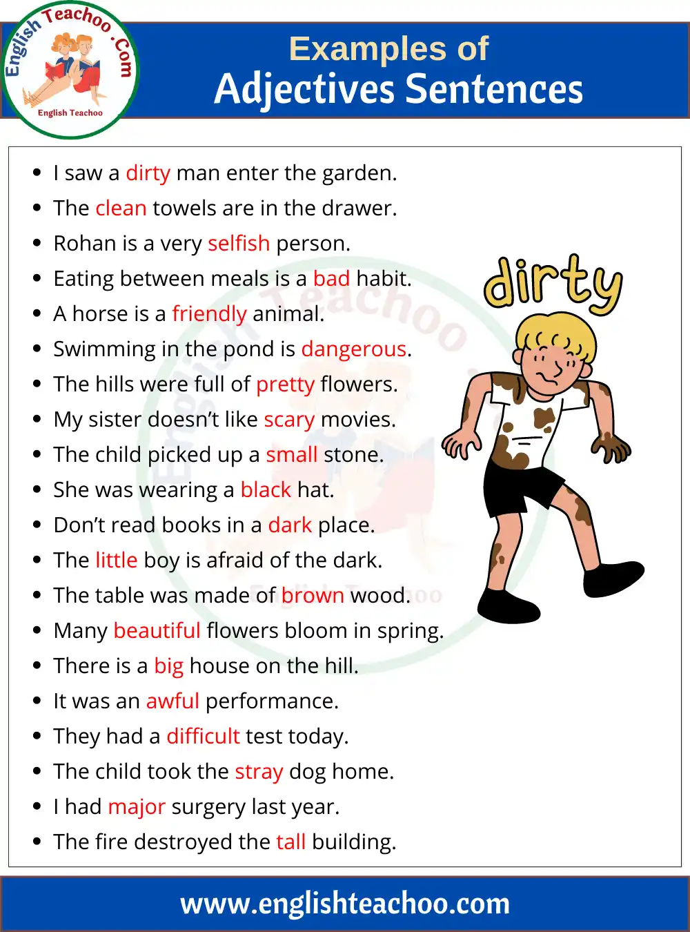 20 Examples of Adjectives In Sentences