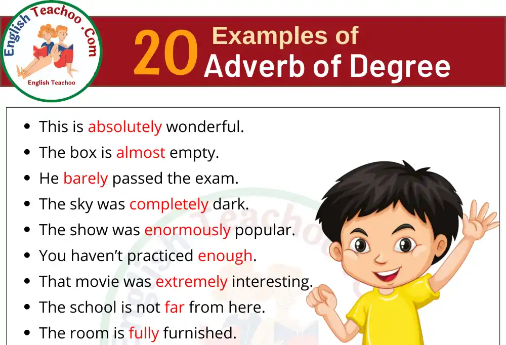 20 Examples of Adverbs of Degree Sentences