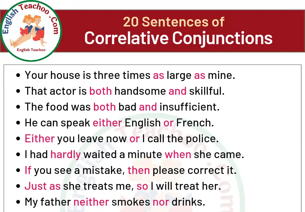 20 Examples of Correlative Conjunctions In A Sentences
