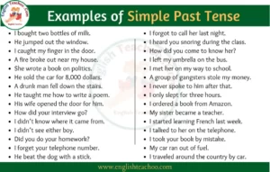 40 Examples of Simple Past Tense In Sentence Simple Past Tense Sentence Examples