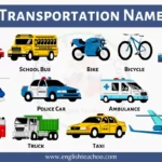 Transport Names List, Means of Transport Name In English